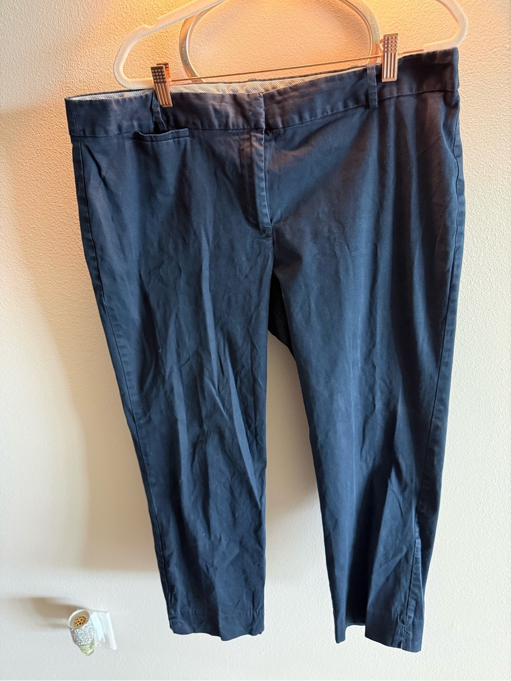 Talbots Women’s Classic Navy Chino Cropped Straight-Leg Pants